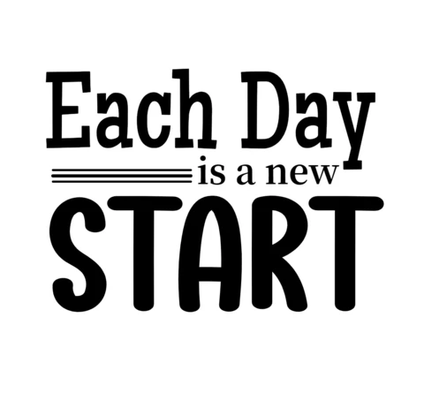 Each Day Is A New Start Inspirational T-Shirt Design Template