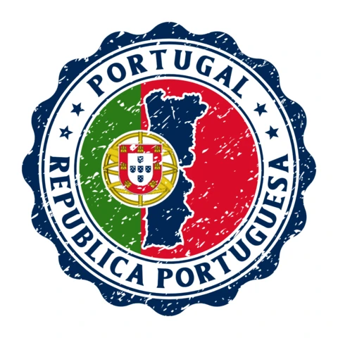 Bienvenue au Portugal - Modèle de logo pour un timbre-poste