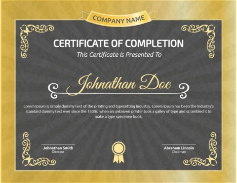 Elegant Professional Certificate Post Design Template