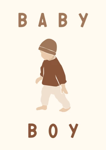 Póster imprimible bebé niño estética minimalista