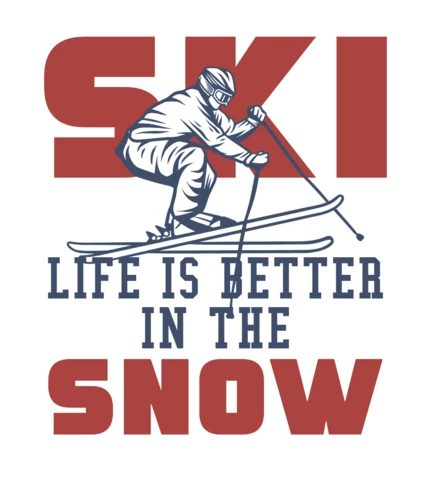 Man Playing Ski Vintage T-shirt Design Template
