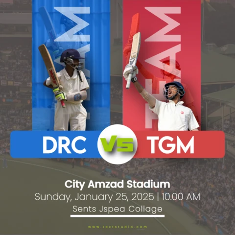 Blue and Red Cricket Collage Instagram Post Template