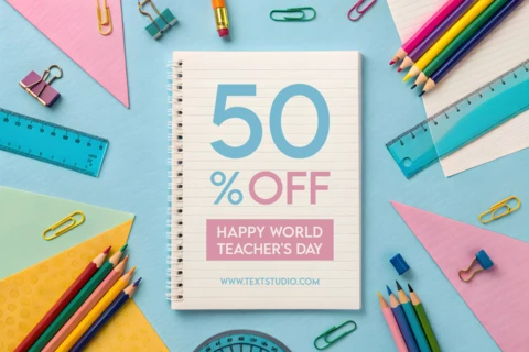 Colorful Back-to-School Promotion Template Design for World Teacher's Day