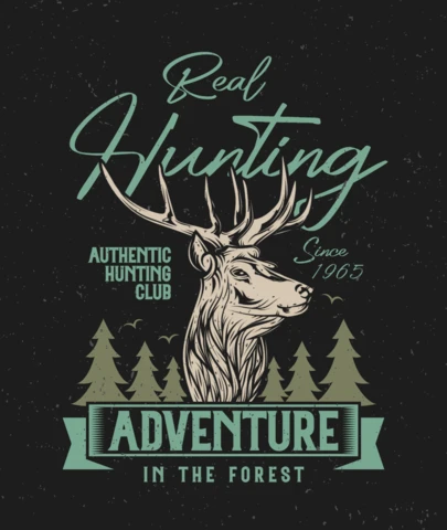 Modèle de t-shirt de chasse à la tête de cerf