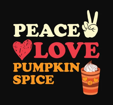 Plantilla de camiseta Peace love pumpkin spice latte