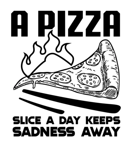 T-shirt ontwerpsjabloon pizzaliefhebber