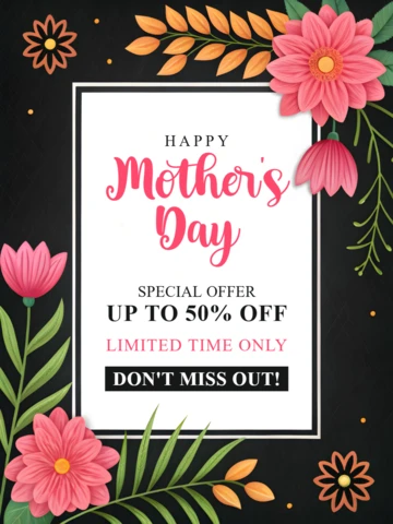 Floral Mother's Day Design Template – Special Offer Announcement