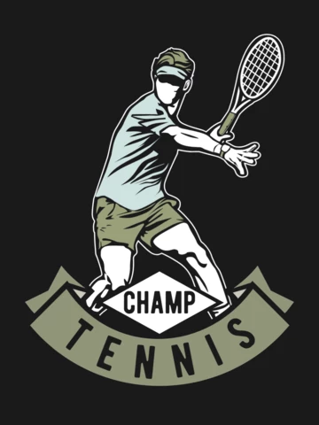 Tennis Champion Character T-Shirt Design Template