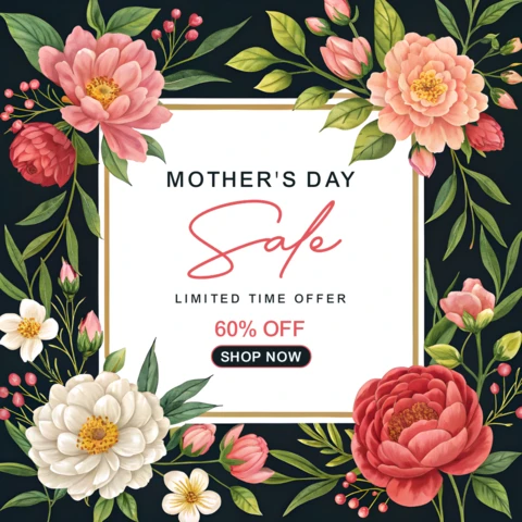 Floral Mother's Day Sale Template – Elegant Design for Limited Time Offers