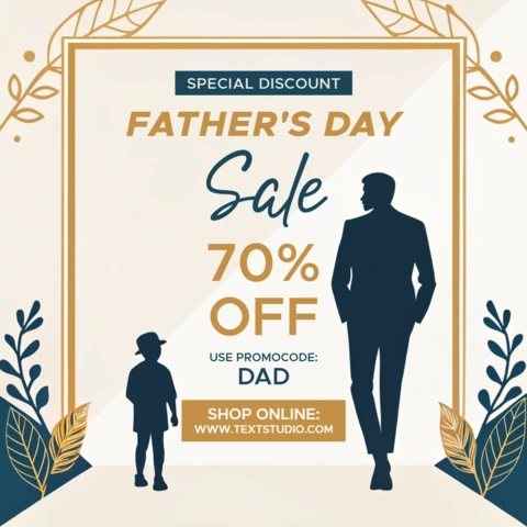 **"Elegant Father's Day Sale Template - 70% Off Design for Promotions"**