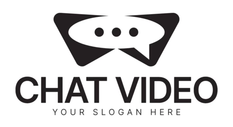 Modèle de conception de logo de chat vidéo
