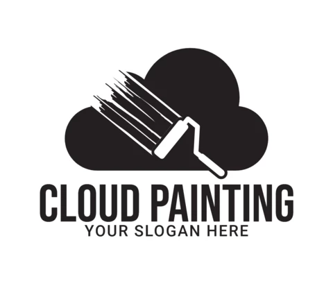 Cloud Painting Logo Design Template