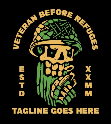 Skeleton Soldier Vintage T-shirt Design Template