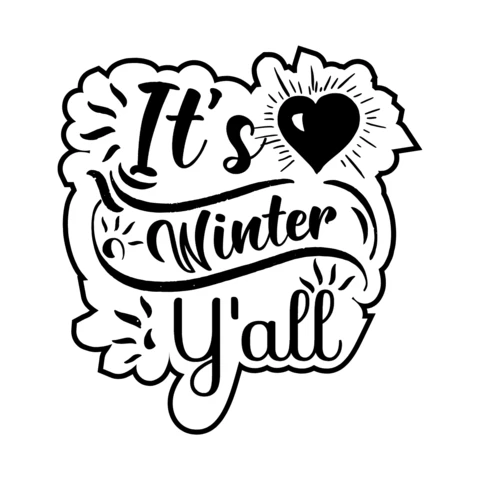 Modelo de design de camiseta "It's winter yall" (É inverno, pessoal)