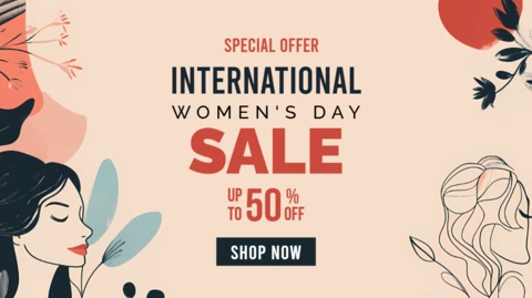 Elegant Floral Design Template for International Women's Day Sale