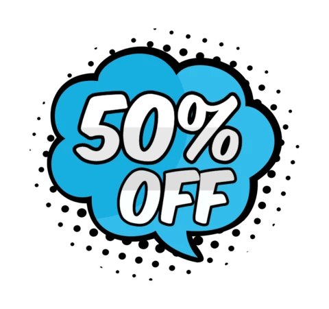50% de réduction sur le modèle d'effet de texte de style bd pop art