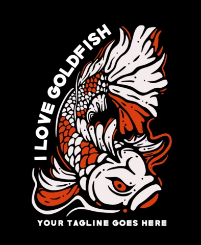 Colorful Angry Goldfish T-shirt Design Template