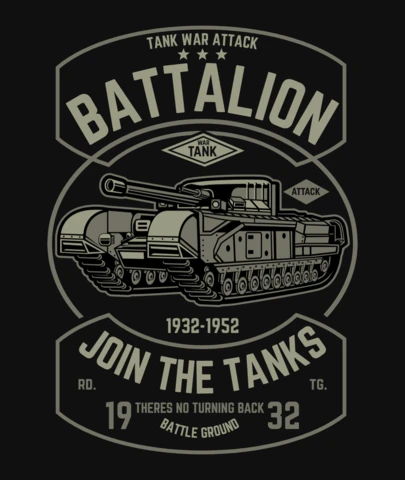 Tanks Battalion T-Shirt Design Template