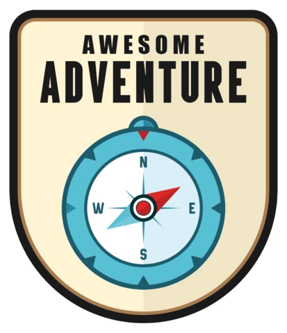 Badge traveller adventure logo design template