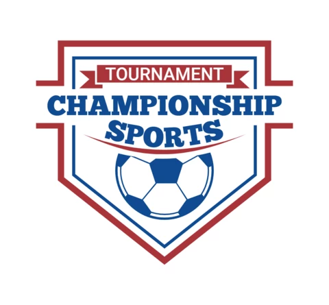 Modello di progettazione del logo sportivo del torneo di calcio