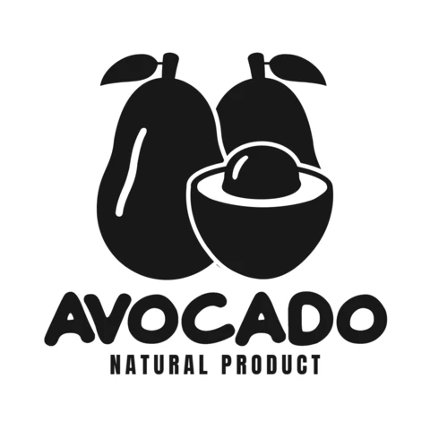 Natural Avocado Logo Design Template