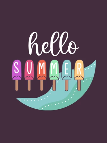 Hello Summer Ice-Cream T-shirt Template Design