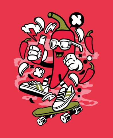 Modelo de design de personagem de desenho animado de pimenta