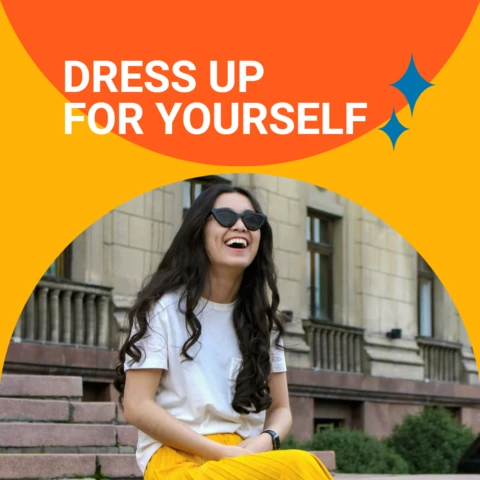 Fashion Inspiring Quote 70s Instagram Post Design Template