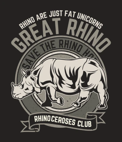 Save The Rhino T-Shirt Design Template