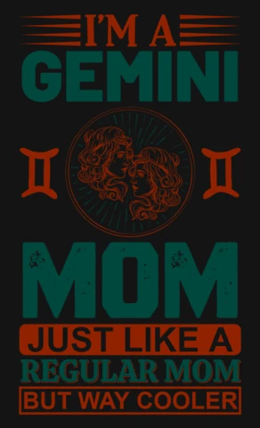 Gemini Mom Vintage Design Template - Cool Zodiac Graphic for Customizable Gifts