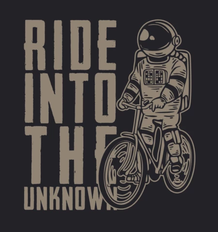 Modèle de conception de t-shirt vintage à vélo astronaute