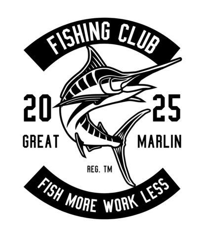 Fishing Club Marlin Fish T-shirt Design Template