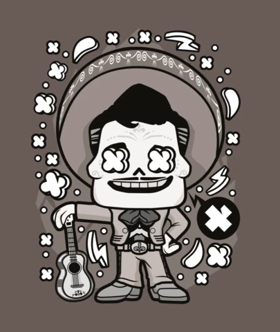 Ernesto De La Cruz Coco Cartoon Character T-Shirt Design Template