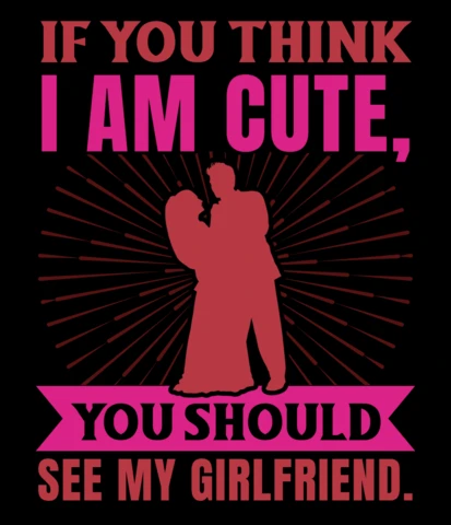 Modelo de design de tipografia divertida: citação "if you think i am cute