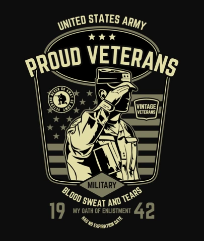 Proud Veterans T-Shirt Design Template