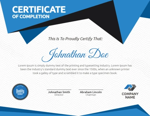 Abstract Modern Corporate Certificate Post Design Template