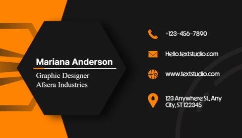 Black And Orange Modern Graphic Designer Business Card