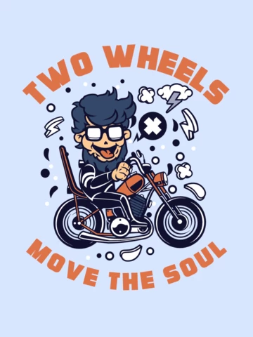 Two Wheels Move The Soul Motorcycle T-shirt Design Template