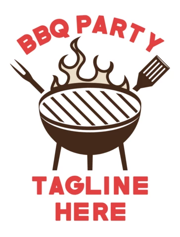 BBQ Party Logo Template Design