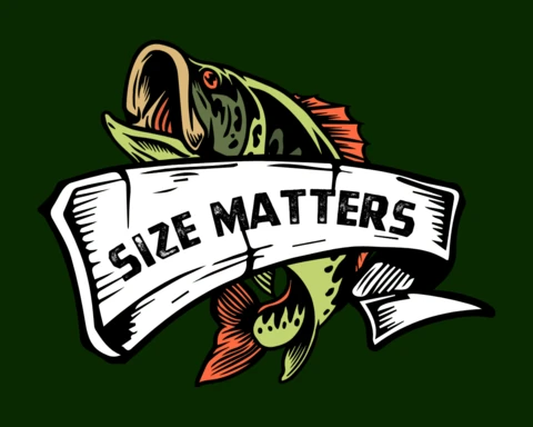 Auf die größe kommt es an fischerei zitat t-shirt designvorlage