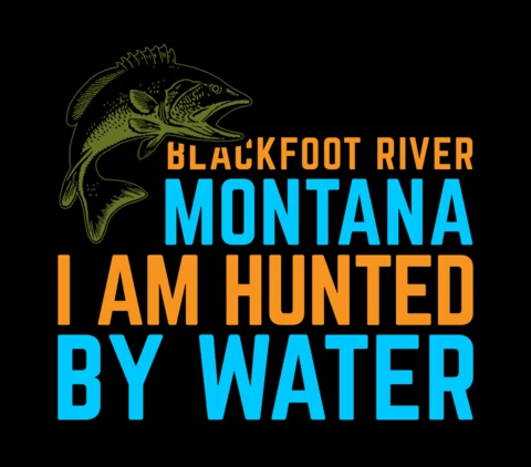 Montana Fishing T-shirt Design Template