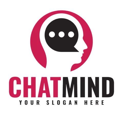 Modèle de conception de logo d'esprit de chat