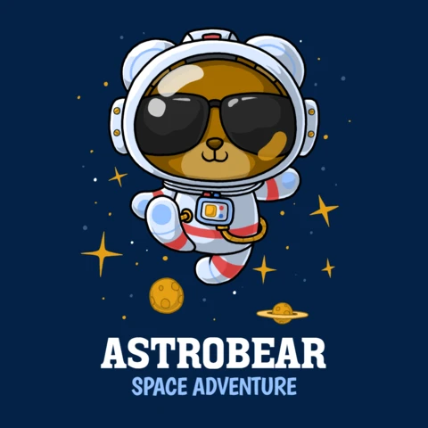 Modelo de design de aventura espacial Astrobear para crianças