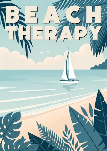 Beach Therapy Design Template for Posters and Merchandise