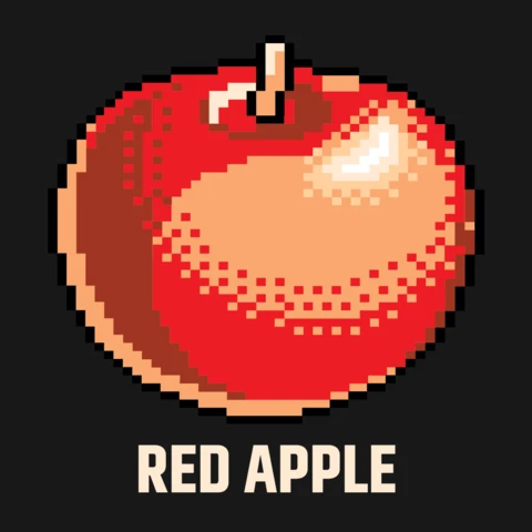 Pixelized Red Apple Geek T-Shirt Design Template