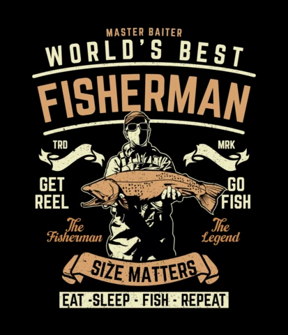 World Best Fisherman T-shirt Design Template