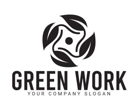 Green Work Logo Design Template