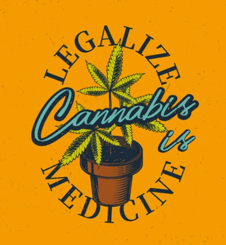 Cannabis In A Pot T-Shirt Design Template
