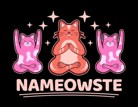 Design di meditazione di gattini yogi giocosi per template di t-shirt yoga