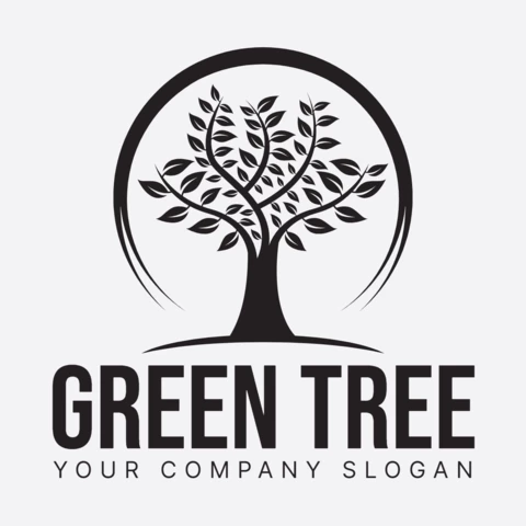 Modèle de logo pour l'arbre vert